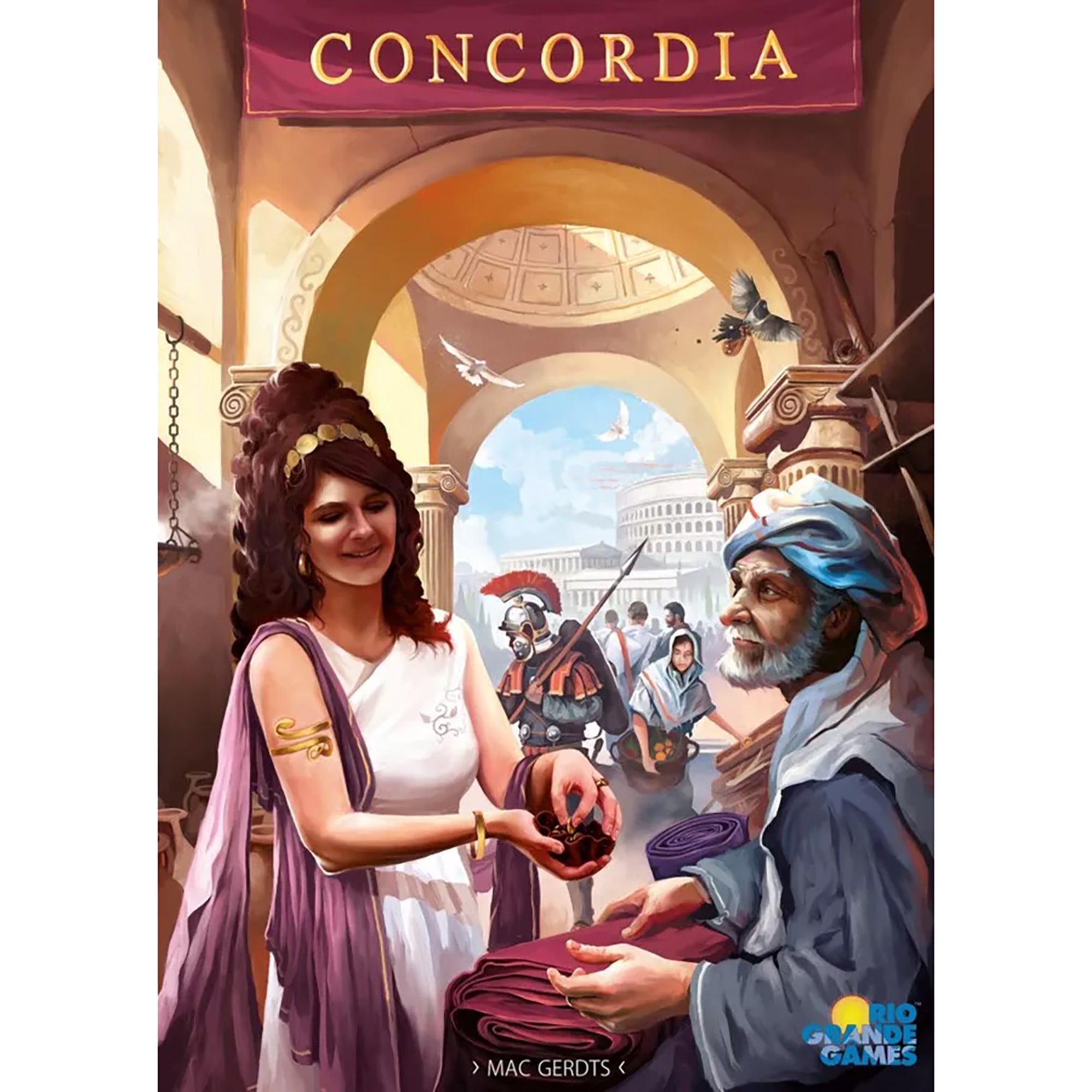 Rio Grande Games: Concordia - Historical Strategy Board Game, Build A Roman Dynasty, Fun Personality Cards, Peaceful Gameplay, Ages 12+, 2-5 Players