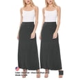 thumbnail image 5 of Women's Casual Foldover Waist A-Line Loose Fit Lounge Maxi Skirt  2-Pack (S?3XL), 5 of 5