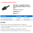 thumbnail image 2 of PCV Valve - Compatible with 2014 - 2019 Chevy Corvette 6.2L V8 LT1 VIN 7 2015 2016 2017 2018, 2 of 2