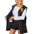 thumbnail image 3 of Coduop Women's Casual Slim Fit Denim Waistcoat Sleeveless Jeans Cardigan Mid-Length Vest Jackets, 3 of 7