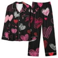 thumbnail image 6 of FDGIU Valentine's Day Sleepwear for Women - 2 Piece Long Sleeve Pajama Set with Heart Print Top Comfy Loungewear Set, 6 of 6