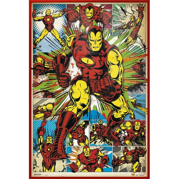 Iron Man Framed Marvel Comics Poster / Print (Retro Comic Image