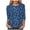 Dark Blue, variant on Fashion Women Tops Butterfly Floral Print 3/4 Sleeve Tshirt, Casual Crew Neck Blouse Cute Summer Loose Fit Tunic for Women (Black, S)