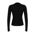 thumbnail image 5 of Elvqul Womens Black Blouses Long Sleeve Tight Tops Solid Button up Spring Trendy Shirts for Women, 5 of 5