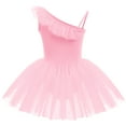 thumbnail image 4 of IBTOM CASTLE Kid Girls Sequins Ruffle One Shoulder Ballet Dance Dress Tulle Tutu Skirt, 4 of 5
