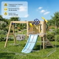 thumbnail image 3 of Outsunny Wooden Kids Swing Set with Swing Seat, Ages 18-48 Months, Natural, 3 of 10