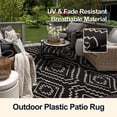 thumbnail image 5 of Lahome Waterproof Outdoor Rug 8x10, Large Reversible Plastic Straw Mat - Indoor/Outdoor Use for Patio Deck Balcony Garden Camping, Lightweight & Portable, Black & Beige, 5 of 8