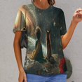 thumbnail image 6 of The Little Boy And Rose on Planet in Night Women's Short Sleeve T-Shirt Crew Neck Casual Summer Trendy Loose Fit Tops, 6 of 6