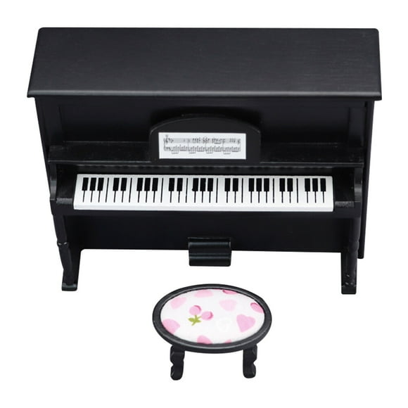 MasteelfCA 1 set of Mini Wood Piano Kids Pretend Play Piano Toy Mini House Decorative Piano