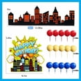 thumbnail image 3 of Superhero Cake Decorations Superhero Themed Party Decoration City Cake Border Decoration, 3 of 4