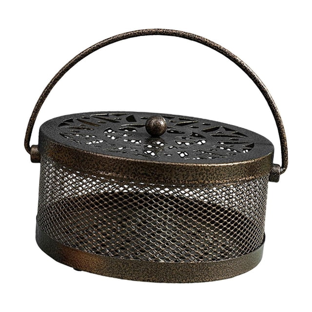 Porta bobinas, porta incienso, retro, hueco con tapa y asa, incensario para Bronce