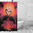 thumbnail image 2 of FREEAMG Flamingo Shower Curtain with Hooks, Waterproof Washable Fabric Shower Curtain for Bathroom Bathtub Decor, 60"x 72", 2 of 6