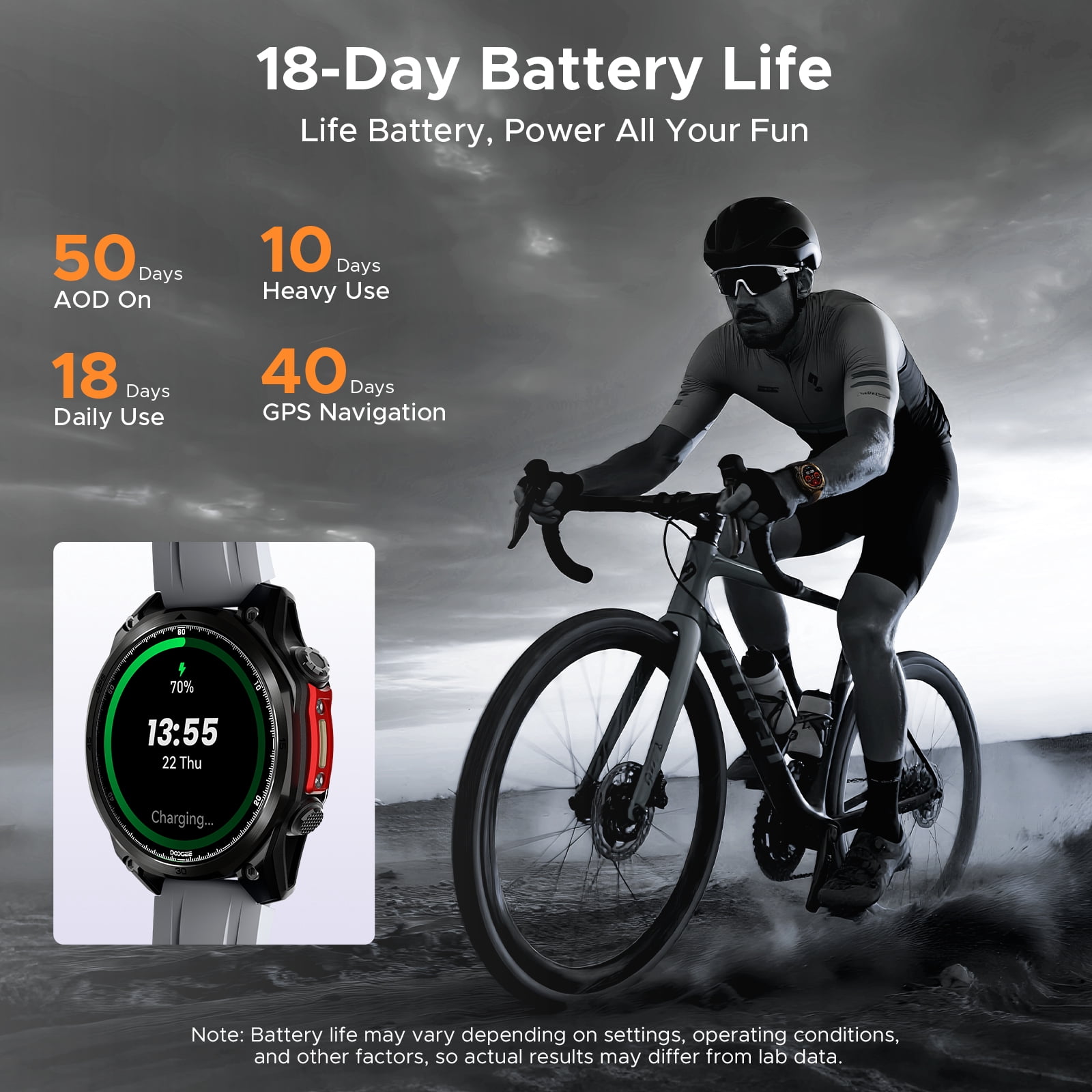 DOOGEE Anywise W1 Pro Mens Smart Watch, 5ATM Dual-Band GPS Offline Maps,1.43" Fitness Smartwatches for Android Phone/iPhone Compatible,170+ Sports Modes, Answer/Make Calls/12 Days Battery/2 Strap