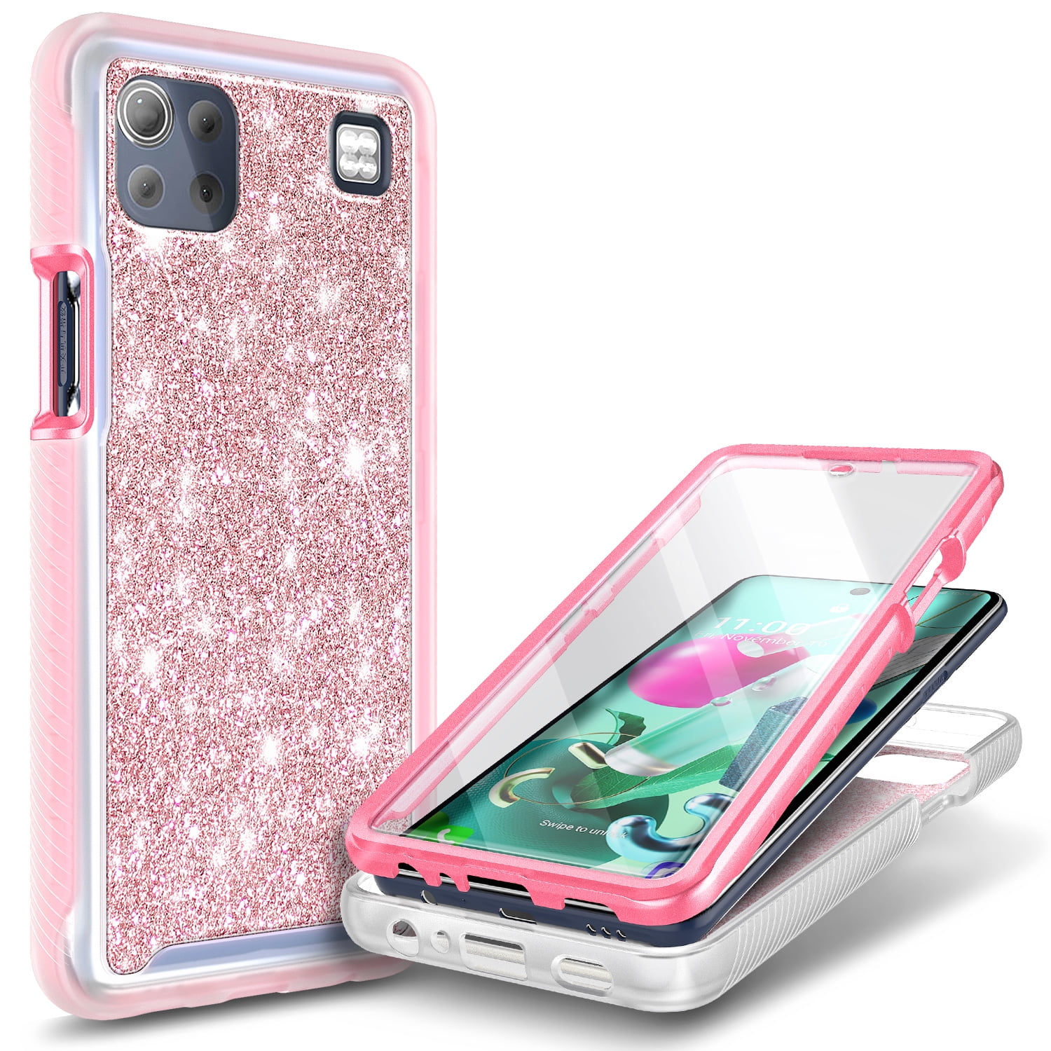 Nagebee Case for LG K92 5G with Builtin Screen Protector, FullBody