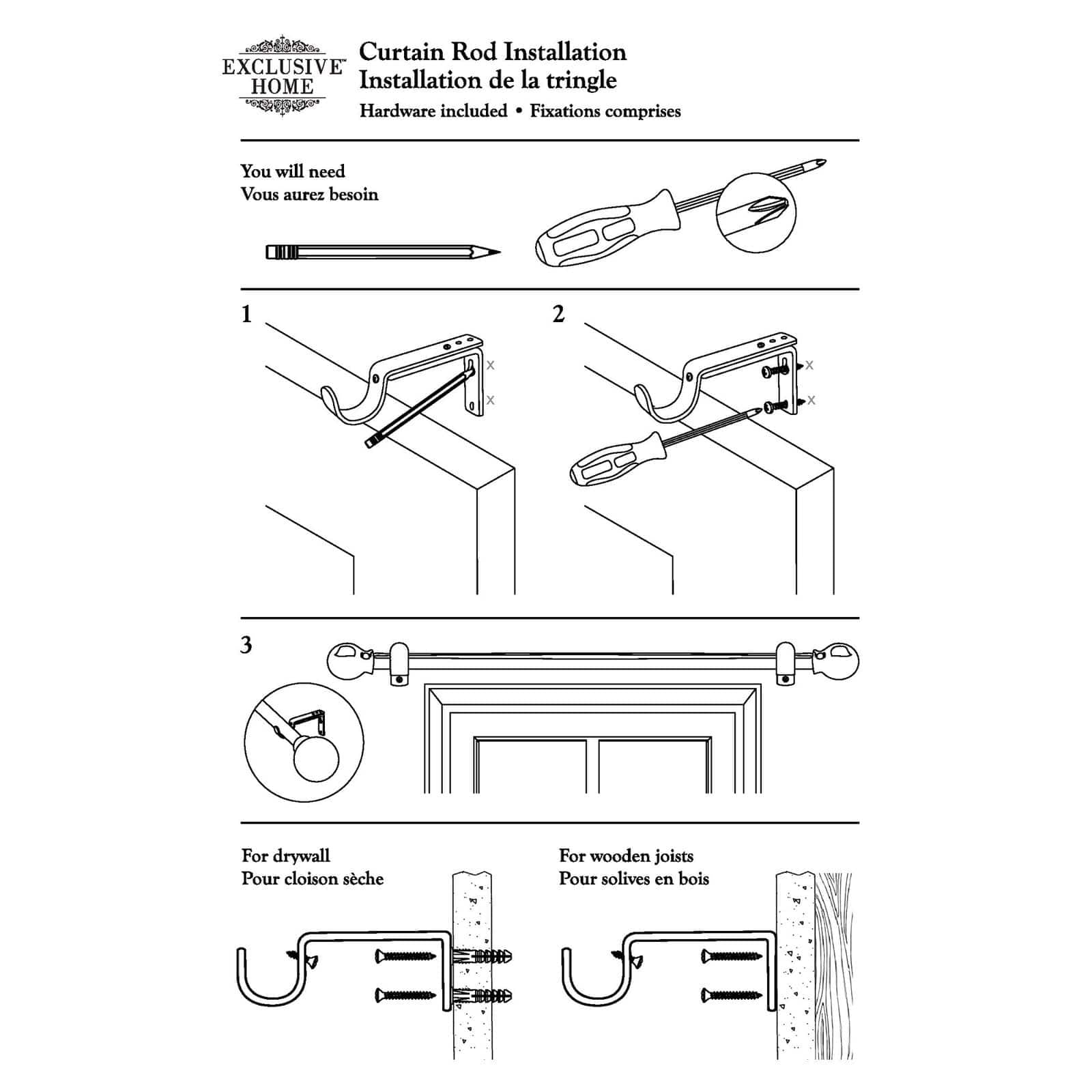 Exclusive Home Jetson 1" Curtain Rod and Coordinating Finial Set, Matte Silver, Adjustable 66"-120"