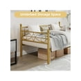 thumbnail image 7 of Twin Size Daybed Frame, Metal Daybed with Floral Headboard, Heavy Duty Steel Slats, Modern Gold Bed for Guest Room, 7 of 7
