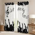 thumbnail image 2 of Homewish Music Lover Blackout Curtains Set of 2 (52x84 Each),Black Splatter Ink Window Curtains,Musical Notes Curtains and Drapes For Girl Boys,Microfiber Bedroom Decor, 2 of 6