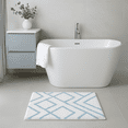 thumbnail image 2 of Soft&Cuddly 2pc Modern Blue Bath Mat Set | Soft Bathroom Rug | Non-Slip, Ultra-Absorbent, Quick-Dry & Machine Washable | Stylish Decorative Shower Mat, 2 of 6