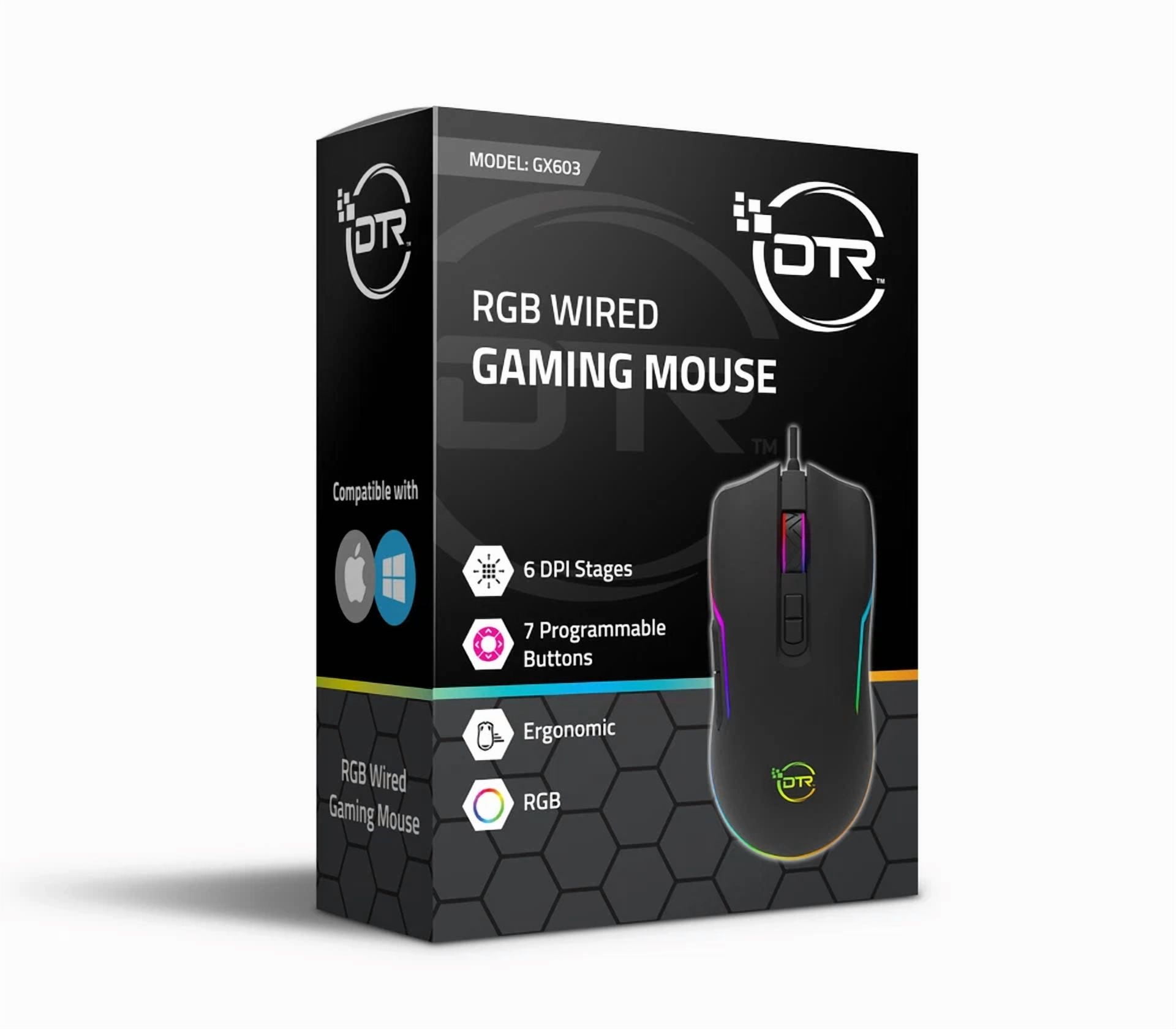 CIRCLE- Wired Gaming Mouse RGB LED Backlight USB Wired 7200 DPI Gamer