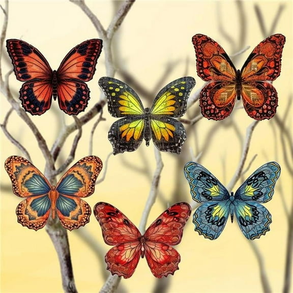 Summer Butterfly Decorative Wooden Clip-on Ornaments of 6 by G. Debrekht - Christmas Decor - 8090012-2C-S6