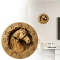 thumbnail image 1 of Wall Clock With Design For Home Decor10 Inch Wooden Wall Clock Silent Movement Battery Operated (Aa Batteries Not Included) Artistic Home Decor Perfect For Home,Oven Thermometers, 1 of 9