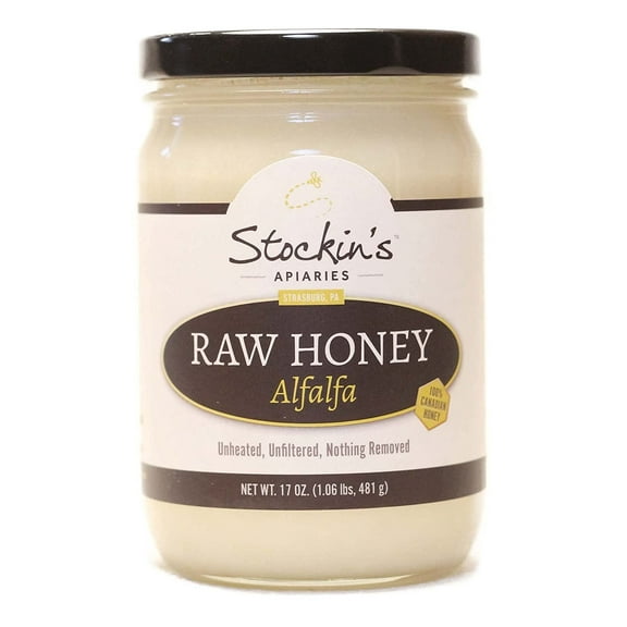 Stockin's Apiaries Raw Alfalfa Honey, Unheated, Unfiltered, & Nutritious, 17 Oz.