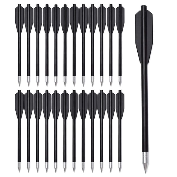 24pcs,Crossbow Bolts Miniature Crossbows Arrows Carbon fiber Body with Sharp Metal Point Tip