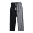 thumbnail image 2 of RXIRUCGD Pantalon Décontracté pour Hommes, Couleurs Contrastées, Taille Élastique avec Cordon, Gris Foncé, Taille : 2TG, 2 of 3