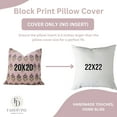 thumbnail image 6 of Fabdivine Floral MOR MUKUT Cushion – 18"x18" Handmade Block Print, Indian Viscose Linen Sofa Pillow, 6 of 6