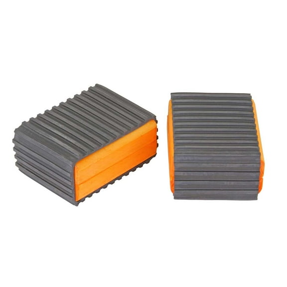 Lowrider Wood with Rubber Band Universal Pedal Blocks Platform Pedals, Orange/Black