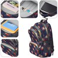 thumbnail image 4 of Football and Flame Navy Pattern Backpack for School, Cute School Bag with Adjustable Shoulder Straps and Padded Back, 16.9"x12.6"x5.9", 4 of 5
