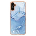 thumbnail image 2 of SaniMore Electroplated Marble Case for Samsung Galaxy A15, Shockproof Protection Cover Support Magnetic Wireless Charging Soft TPU Bumper Transparent Ultra-Slim for Samsung A15, Blue, 2 of 8