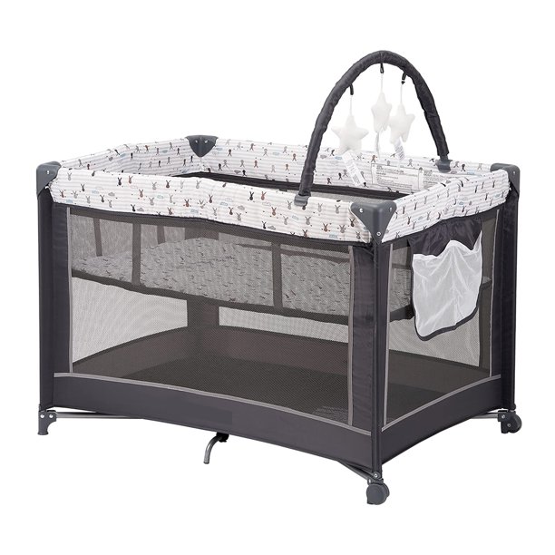 Portable Baby Playpen, Lightweight Travel Playard with Mattress and