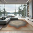 thumbnail image 2 of ODIKA 8'x10' Washable Area Rug Bordered Abstract Elevation Map Lines Flowing Topographic Wavy Refined for Living Room, Under Sectional, Family , Durable, Non-Slip, 2 of 7