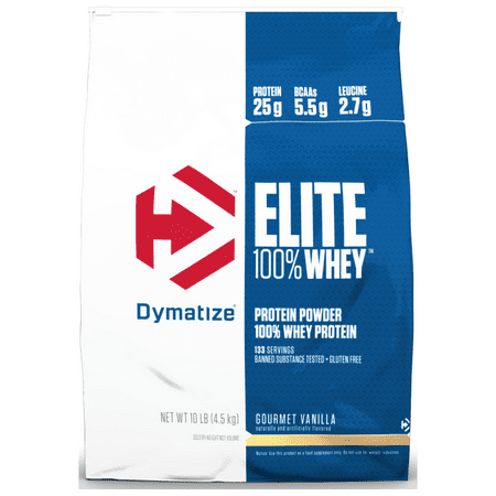 Dymatize Elite 100% Whey Protein Powder, Gourmet Vanilla, 25g Protein/Serving, 10