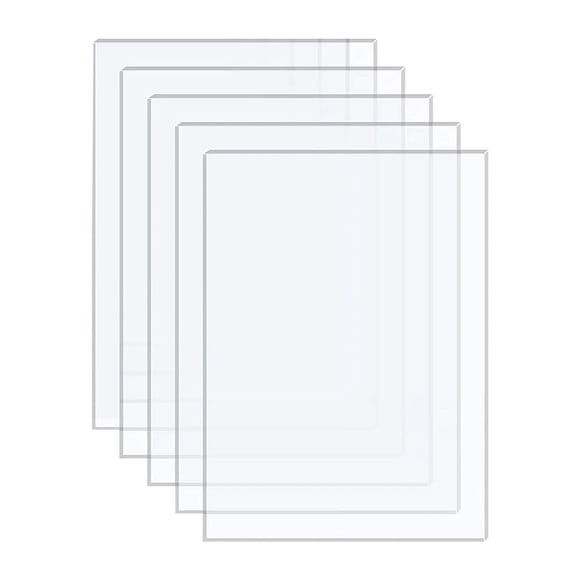 Bgsha 5 Pcs 1mm Transparent Acrylic Sheet Transparent Board For Picture Frame Glass Book Display Desktop Textbook Display