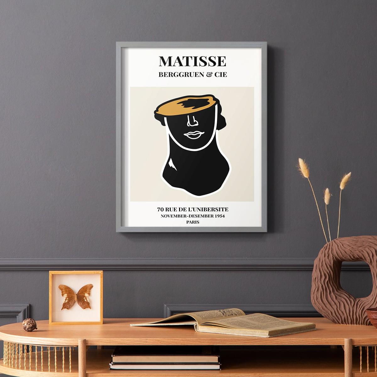 Matisse CXXII Framed Print in Gray Solid Wood 8 x 10 Framed Print