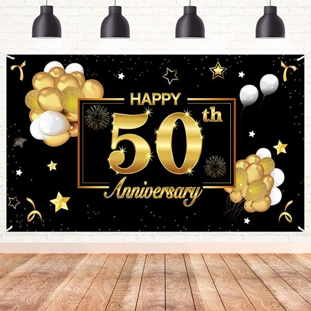 50th Wedding Anniversary Banner Backdrop Decorations Black Gold Happy 50th Anniversary Party Sign Decor Large 50 Year Anniversary Poster Background Supplies Walmart Canada 50th Wedding Anniversary Banner Backdrop Decorations Black Gold Happy 50th Anniversary Party Sign Decor Large 50 Year Anniversary Poster Background Supplies Walmart Canada
