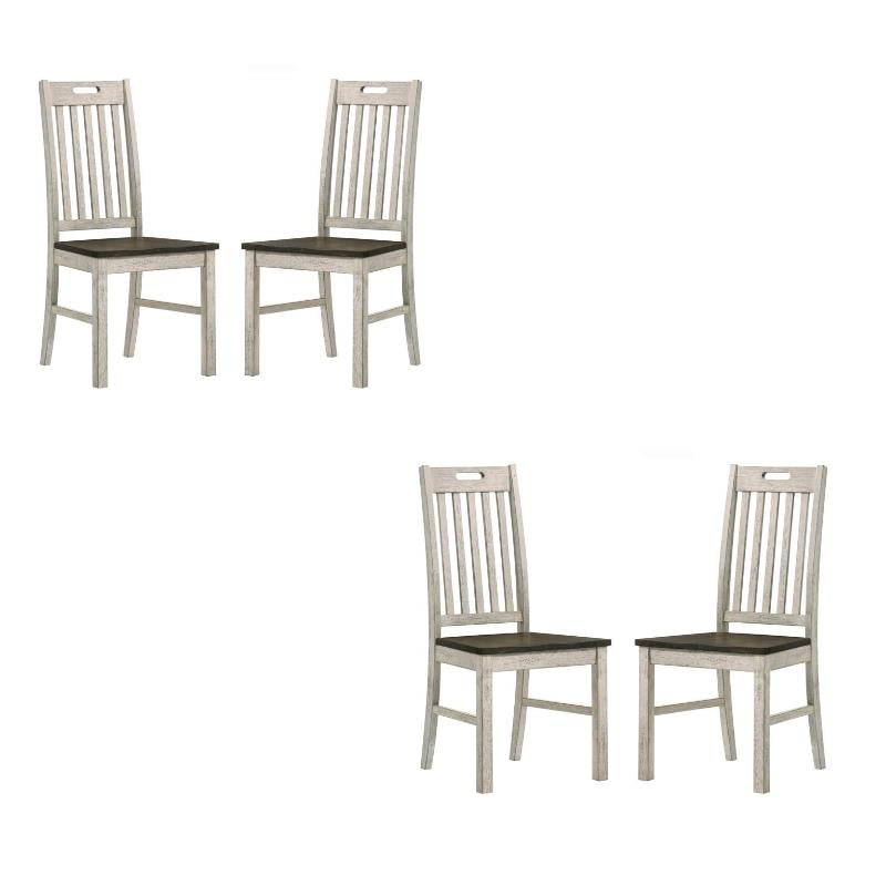 Furniture of America Kadda Farmhouse Antique White Wood Dining Chair