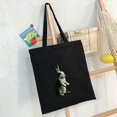 thumbnail image 6 of COMIO Canvas Tote Bag for Women Funny Rabbit Hand Shadow Puppets Bunny Figure Pop Art 14.1x15.7in, 6 of 6