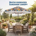 thumbnail image 6 of 9FT Outdoor Market Umbrella with Crank Handle, Push-Button Tilt, 8 Fiberglass Ribs, Sturdy 1.5" Steel Pole, Tassel Fringe for Patio, Pool, and Garden, 6 of 10