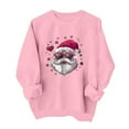 thumbnail image 4 of Cadancy Christmas Shirts for Women 2025 Trendy Long Sleeve Pullover Cute Santa Claus Print Sweatshirts Crewneck Funny Xmas Holiday Party Tops Loose Winter Clothes, 4 of 5
