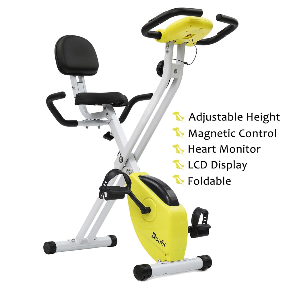 Doufit Folding and Adjustable Exercise Bike Indoor Cycle Exercise Indoor Bike for Home Cardio