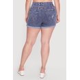 thumbnail image 4 of Women's Plus Size WAX Acid Wash Distressed Rolled Cuffed Shorts, 4 of 4