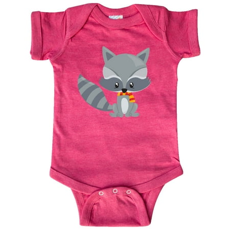 

Inktastic Cute Raccoon Wearing A Striped Scarf Gray Raccoon Gift Baby Boy or Baby Girl Bodysuit