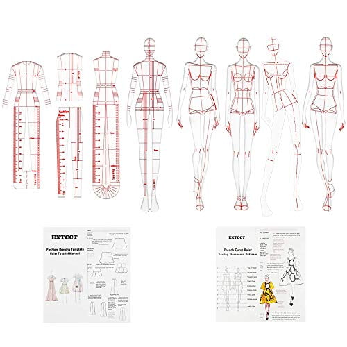 4 Pcs Humanoid Clothing Measuring French Curve Pattern Grading Rulers Pattern Styling Design Craft Sewing Tool Set