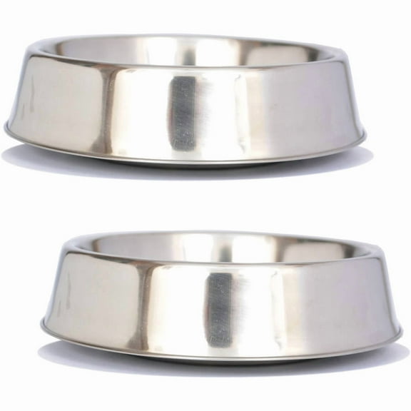 Iconic Pet 2-Pack Anti Ant Stainless Steel Non Skid Pet Bowl For Dog or Cat, 8 Oz, 1 Cup