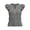 Gray, variant on Women's V Neck Ruffle Short Sleeve Blouse Button Front Casual Loose Fit Solid Top with Plain Back for Daily Wear