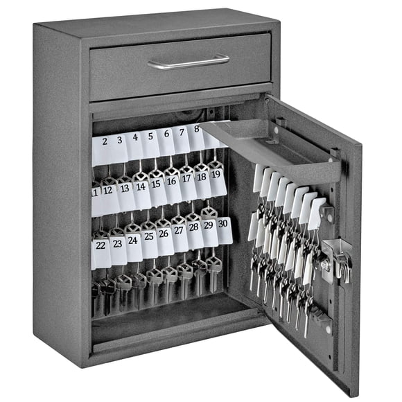 Mail Boss 8150 Key Boss Locking Security 105 Position Key Cabinet Dropbox, Keyed Lock, Granite