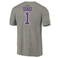 thumbnail image 3 of Men's Gray Sacramento Kings Greatest Dad Tri-Blend T-Shirt, 3 of 3
